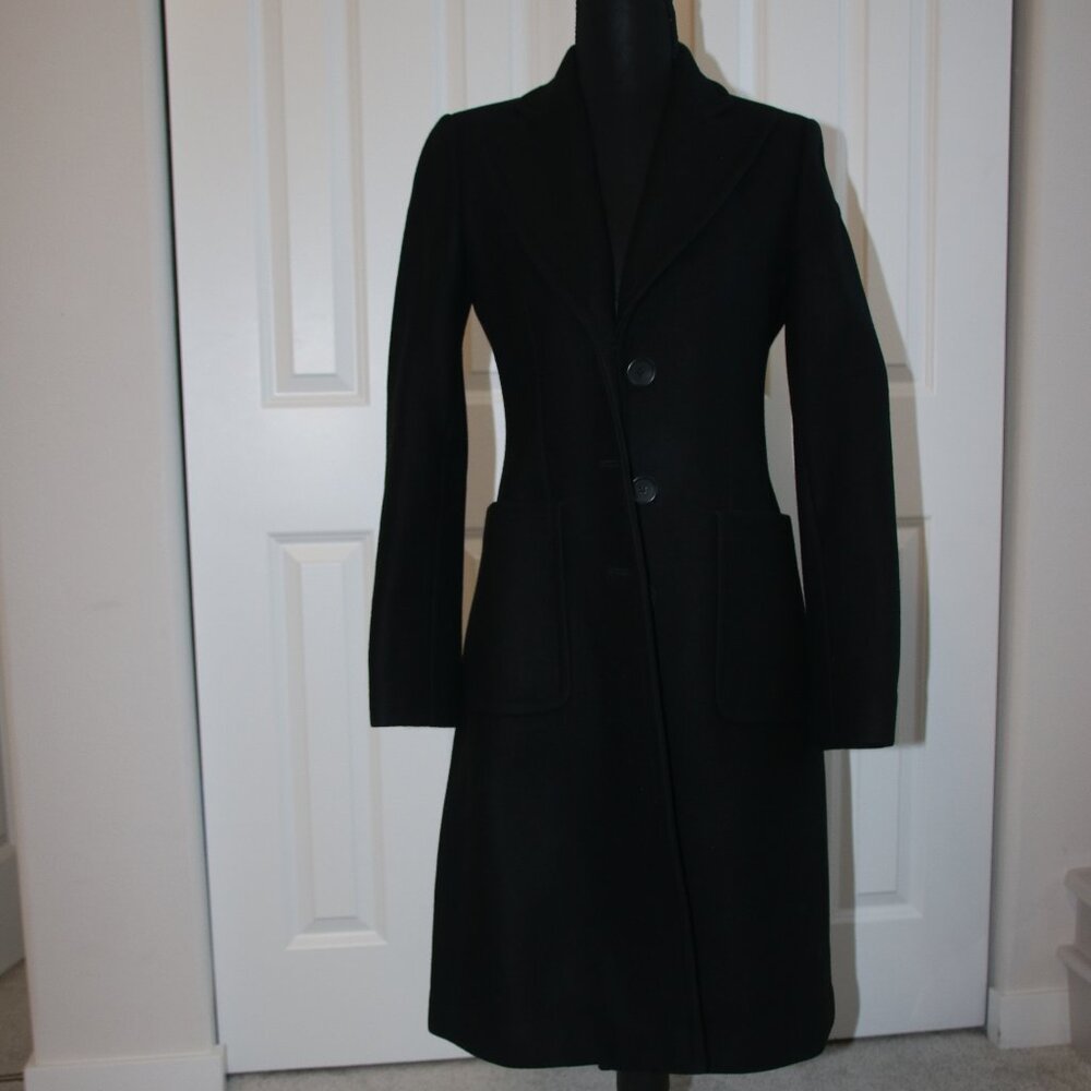 Banana Republic Wool Blend Long Coat XS Warm Like New Black